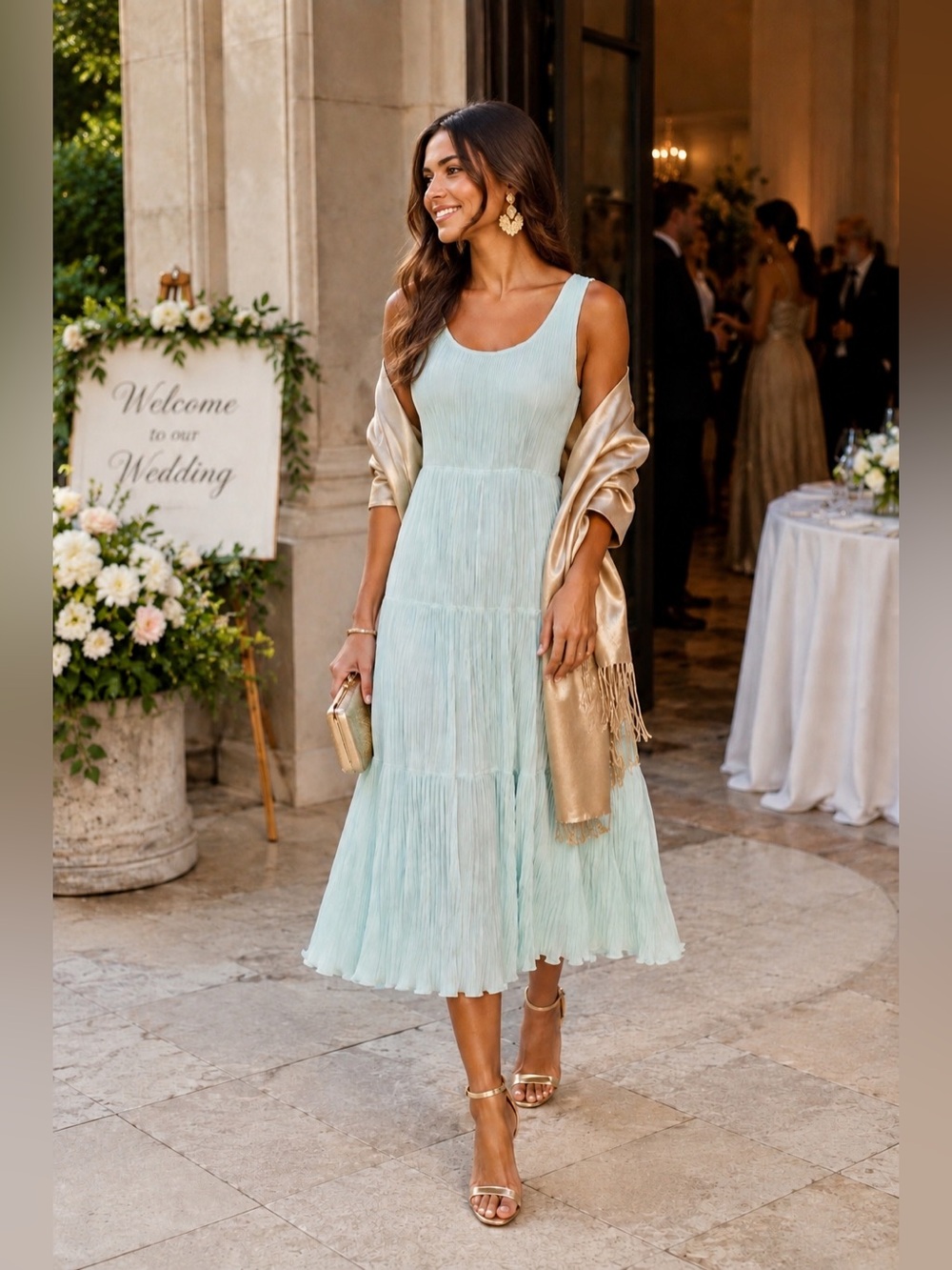 Eileen Fisher Mint Green Sleeveless Tiered Midi Dress XS Excellent Condition 😍😍